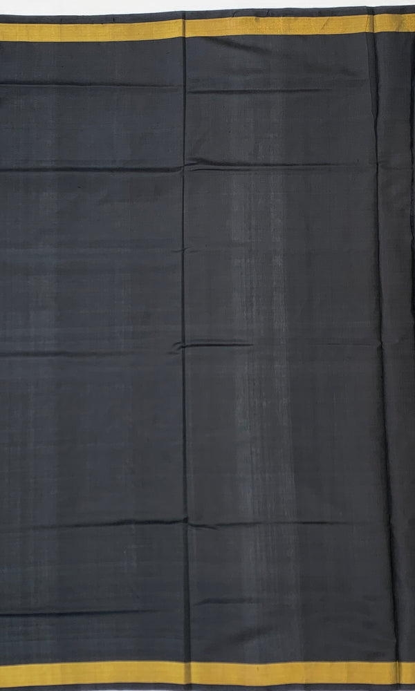 Rajkot Patola Silk Saree in Ivory and Charcoal Black