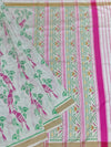 Exquisite Rajkot Patola Silk Saree in Ivory & Magenta Colour