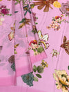 Satin Floral Printed Saree Light-Pink In Color