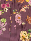 Satin Floral Printed Saree Shiny Mauve In Color