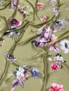 Satin Floral Printed Saree Beige In Color