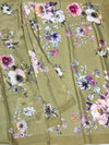 Satin Floral Printed Saree Beige In Color