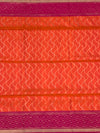Sunset Orange & Fuchsia Fusion Soft Silk Saree