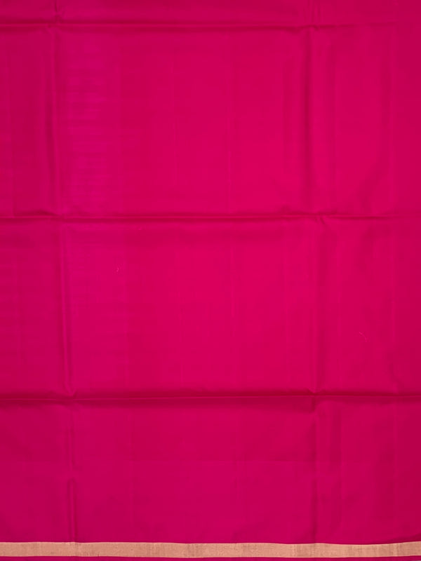 Sunset Orange & Fuchsia Fusion Soft Silk Saree