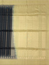 Exquisite Charcoal & Pale Gold Soft Silk Saree