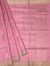 Pastel Peony Soft Silk Saree with Temple Motifs