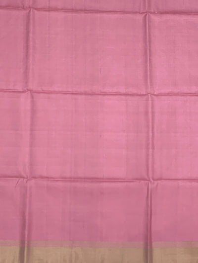 Pastel Peony Soft Silk Saree with Temple Motifs