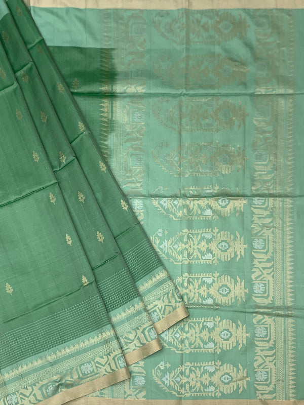 Ethereal Seafoam Green Soft Silk Saree