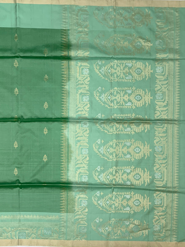 Ethereal Seafoam Green Soft Silk Saree