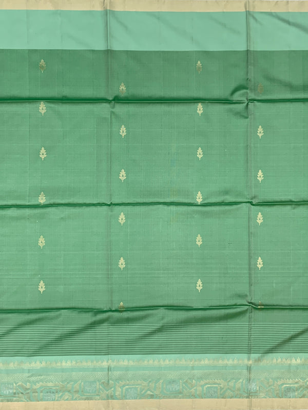 Ethereal Seafoam Green Soft Silk Saree