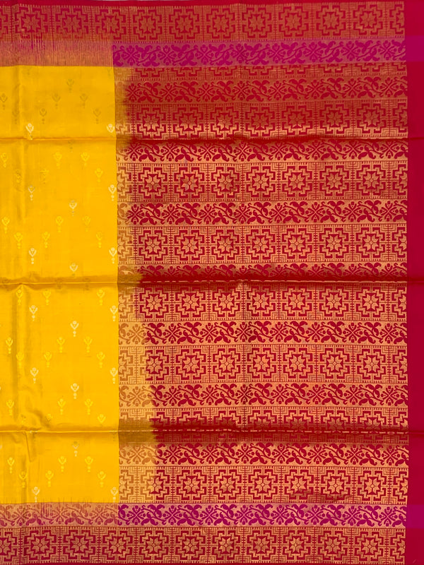 Radiant Mustard Hand-Woven Soft Silk Saree