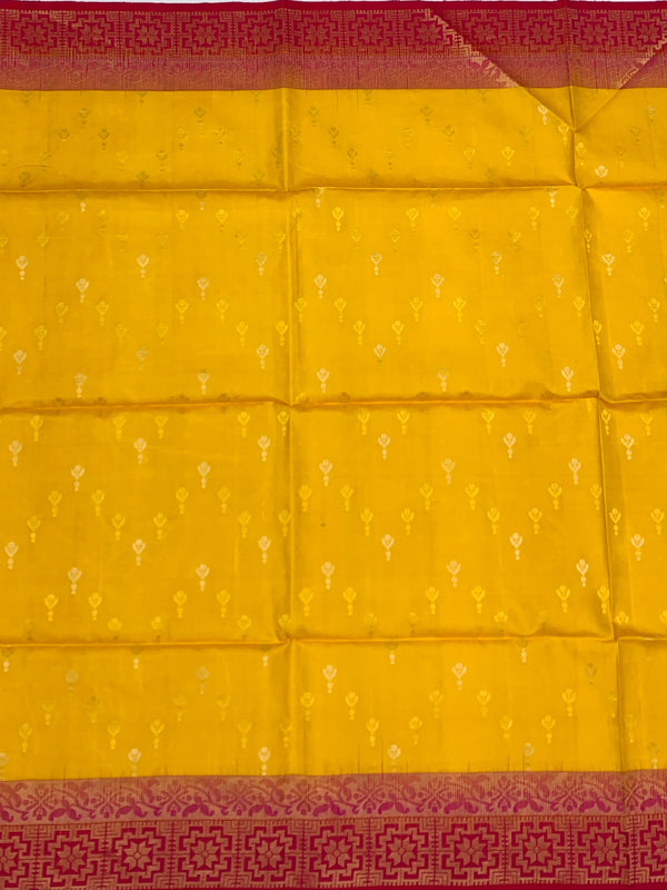 Radiant Mustard Hand-Woven Soft Silk Saree