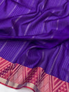 Vibrant Royal Purple & Pink Soft Silk Saree with Geometric Motifs