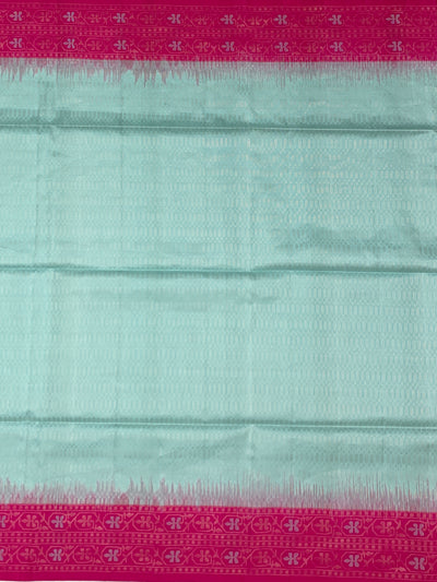 Exquisite Mint & Fuchsia Pink Soft Silk Saree