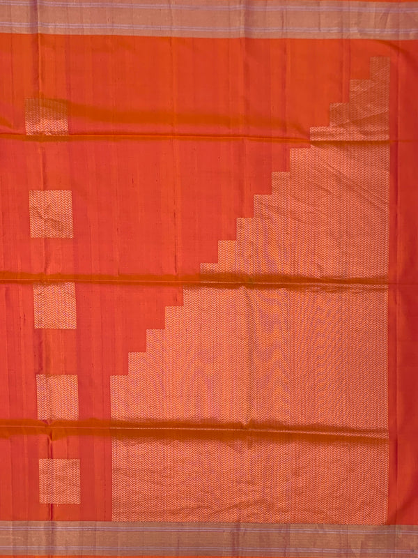 Soft Silk Saree Ablaze Orange In Colour