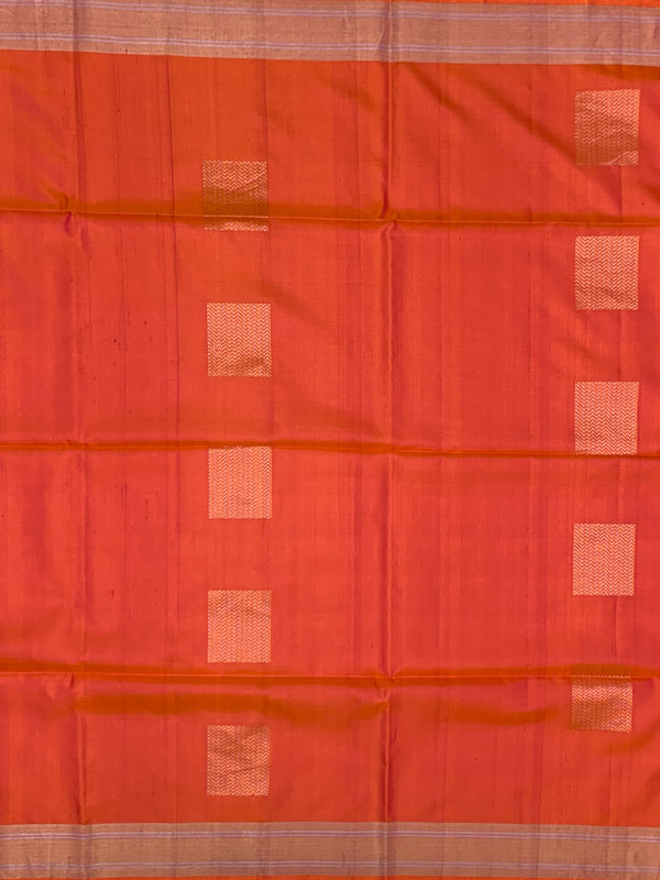 Soft Silk Saree Ablaze Orange In Colour