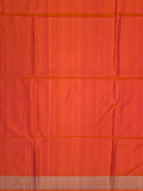 Soft Silk Saree Ablaze Orange In Colour