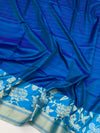 Electric Blue Floral Jaal Soft Silk Saree