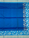 Electric Blue Floral Jaal Soft Silk Saree