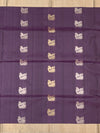 Royal Plum Handwoven Soft Silk Saree with Mythical Motif