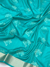 Soft Silk Saree Seafoam Blue In Colour