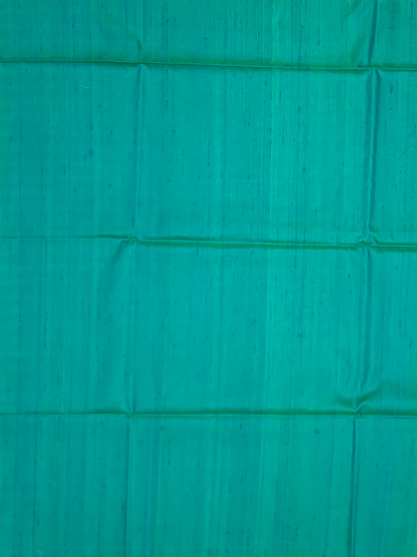 Sea-Green Soft Silk Saree with Oversized Gold Buttas