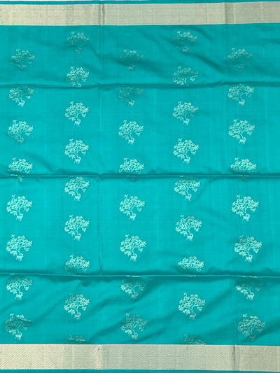 Soft Silk Saree Seafoam Blue In Colour