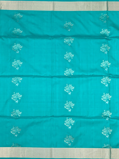 Soft Silk Saree Seafoam Blue In Colour
