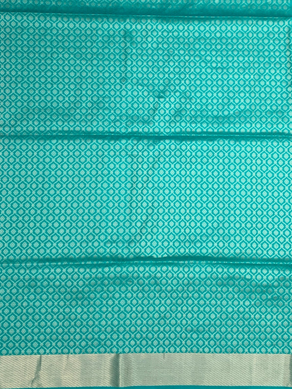 Soft Silk Saree Seafoam Blue In Colour