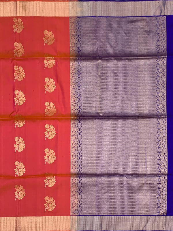 Radiant Coral Pink Soft Silk Saree