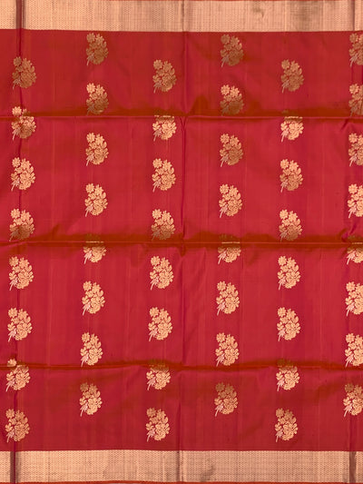 Radiant Coral Pink Soft Silk Saree