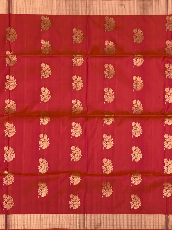 Radiant Coral Pink Soft Silk Saree
