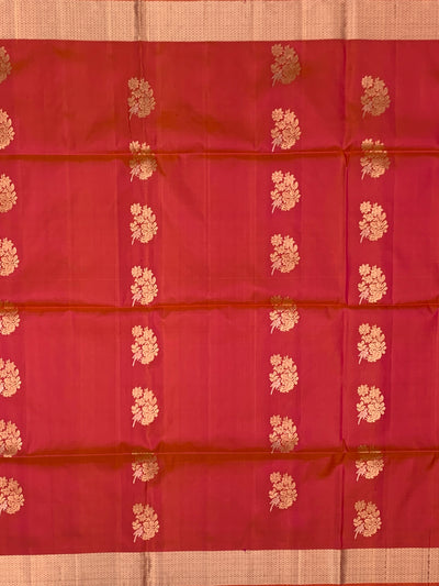 Radiant Coral Pink Soft Silk Saree