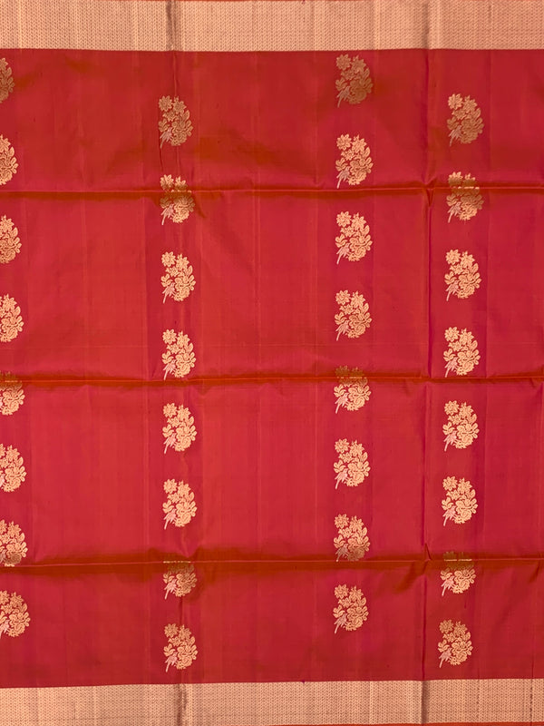 Radiant Coral Pink Soft Silk Saree