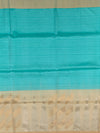 Seafoam Serenity Soft Silk Saree with Champagne Gold Pallu