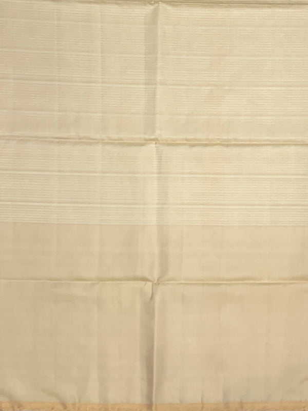 Seafoam Serenity Soft Silk Saree with Champagne Gold Pallu