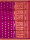 The Vibrant Plum & Coral Paisley Soft Silk Saree