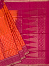 Sunset Orange & Fuchsia Fusion Soft Silk Saree