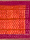 Sunset Orange & Fuchsia Fusion Soft Silk Saree