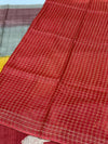 Tussar Saree with Artistic Bird Print - Maroon & Mustard