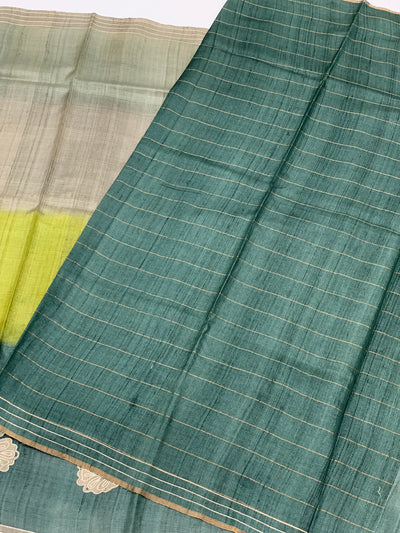 Tri-Tone Tussore Saree