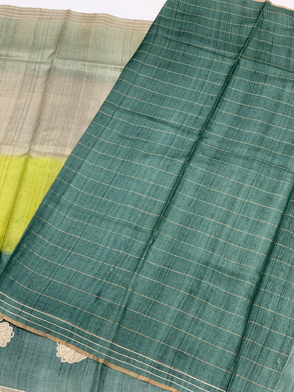 Tri-Tone Tussore Saree