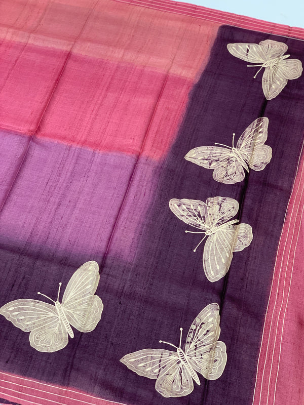 Tussar Saree with Aari Accents