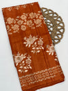 Exquisite Rust Orange Tussar Saree with Embroidery