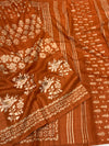 Exquisite Rust Orange Tussar Saree with Embroidery