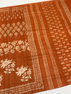 Exquisite Rust Orange Tussar Saree with Embroidery