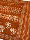 Exquisite Rust Orange Tussar Saree with Embroidery