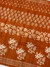 Exquisite Rust Orange Tussar Saree with Embroidery