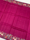 Tussore Saree Magenta-Pink In Colour