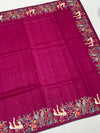 Tussore Saree Magenta-Pink In Colour